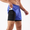 thumbnail image 1 of Pantalones cortos deportivos para hombre, para correr, maratón, atletismo, holgados, de tres puntos, de secado rápido, con forro, anti-running, de doble capa, para fitness, 1 of 6