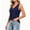 Navy, variant on Women's Tank Top ,Wide Strap V Neck Crinkle ChiffonWith Neckline And Pleated Front For Summer Layering (Blue, XX-Large)