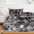 thumbnail image 6 of Twin Sze Fitted Sheet Set - Happy Halloween 2 Piece Bedding Sets 16" Deep Pocket Fitted Sheet with 1 Pillowcase, Fall Spooky Skeleton Retro Black Brushed Microfiber Hotel Luxury Bed Sheets, 6 of 9