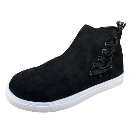 QYZEU Fancy Sandals for Women Dressy Comfortable Sandals for Women Women s Shoes Solid Color High Top Casual Shoes Fashion Ankle Boots Slip on Womens Casual Shoes Black 39