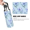thumbnail image 2 of ALAZA Purple Flowers Water Bottle Insulated Flask Stainless Steel Straw Lid 20 oz, 2 of 6