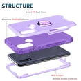 thumbnail image 4 of Feishell Back Case Fit for Motorola G Pure,Shock Resistant Hybrid 3-In-1 Rotatable Finger Ring Kickstand Support Magnetic Car Mount Anti-Scratch Protective Phone Cover,Purple, 4 of 8