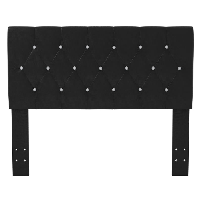Furniture of America Chasidy Faux Leather Twin Headboard in Black