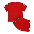 thumbnail image 3 of eczipvz Preemie Baby Girl Clothes Rib Frill Short Sleeve Romper Elastic Waist Shorts Headband 3Pcs Outfits Set Red,6-9 Months, 3 of 9