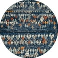 thumbnail image 2 of Rugs.com Morocco Collection Rug – 7 Ft Round Navy Blue High-Pile Rug Perfect For Kitchens, Dining Rooms, 2 of 9