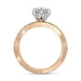 thumbnail image 4 of IGI Certified Lab Grown Diamond Engagement Ring | Center 12x6mm Marquise Cut Criss Cross Solitaire Halo Promise Rings For Women In 18k Solid Rose Gold | F-G, VS-SI Quality (1.85 Ctw) Ring Size7.5, 4 of 7