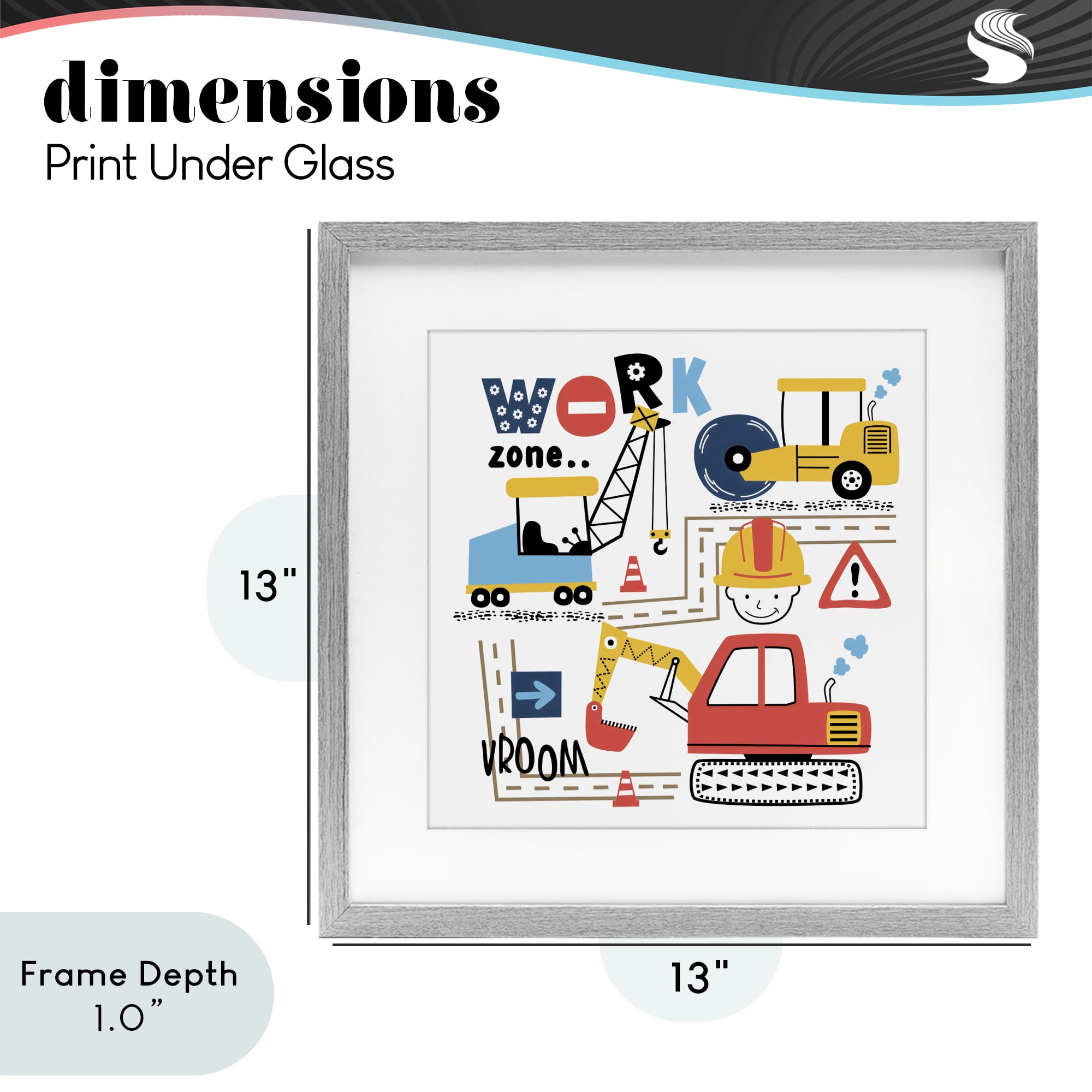 Stupell Industries Work Zone Construction Essentials Gray Framed Print Under Glass, design by Creative Studio