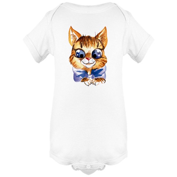 Watercolor Funny Cat Bodysuit Infant -Image by Shutterstock,  Newborn