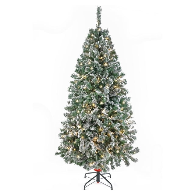 Árbol de Navidad Naviplastic Vermont color Verde nevado de 190 cm con 260 luces led cálidas