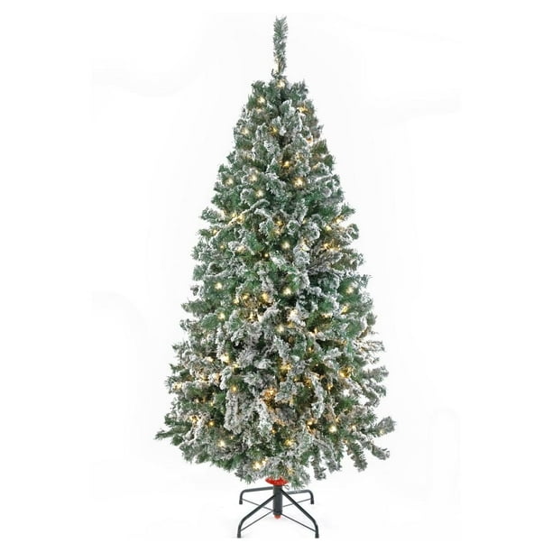 Árbol de Navidad Naviplastic Vermont color Verde nevado de 190 cm con 260 luces led cálidas