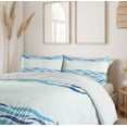 thumbnail image 6 of Ambesonne Modern Duvet Cover Set, Ocean Life Sea Waves, 2-Calking, Turquoise Navy Blue, 6 of 6