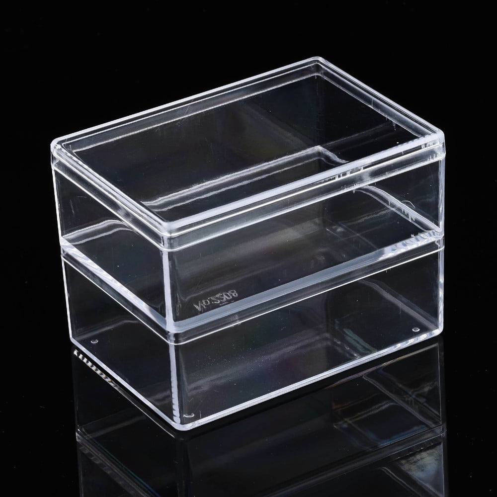 Rectangle Polystyrene Bead Storage Container with 2 Compartments Organizer boxes for Jewelry Beads Small Accessories Clear 850x60x60mm