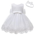 thumbnail image 4 of LZH vestidos de bautizo para niña de 0 a 3 meses, vestido blanco para bebé, vestidos de bautismo para niña, vestido de fiesta, desfile, 4 of 5