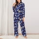 thumbnail image 2 of Balery Cute Shark Conjunto de Pijama con Estampado para Mujer, Conjunto de Dos Piezas con Manga Larga, Ropa de Dormir Suave con Bolsillos, Pijamas Cómodos-Small, 2 of 7