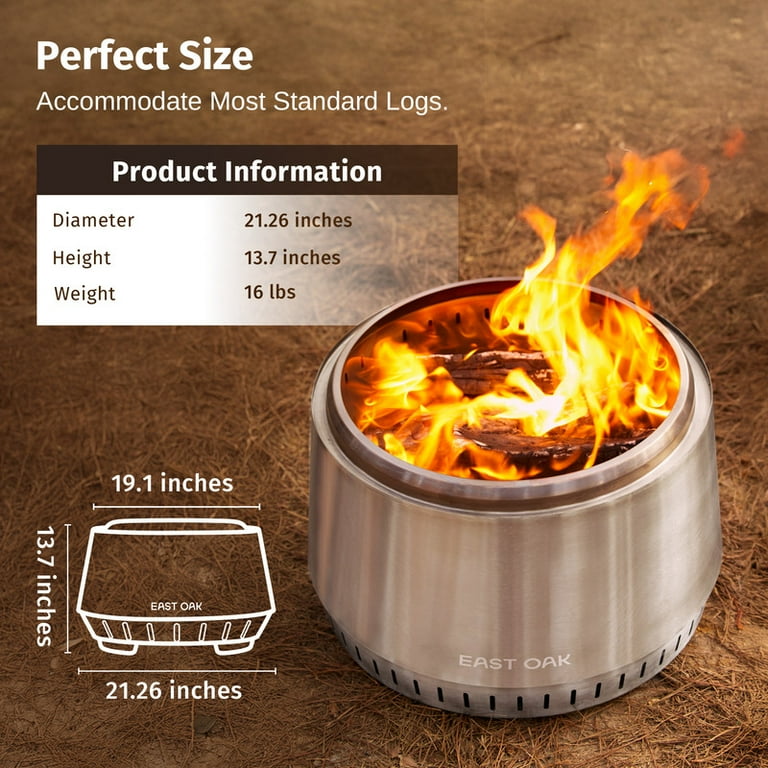 EAST OAK ミニ 卓上 ステンレススチール ファイヤーピット シルバー Amazon.com : East Oak Fuoco Smokeless Tabletop Fire Pit | 3-in-1