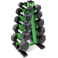 thumbnail image 1 of WF Athletic Supply 5-25Lb Rubber Coated Hex Dumbbell Set with A Frame Storage Rack Non-Slip Hex Shape for Muscle Toning, Strength Building & Weight Loss - Multiple Choices Available, 1 of 9
