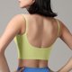 thumbnail image 5 of Mujeres de color sólido cuatro filas ajustable inalámbrico sujetador doble hombro a prueba de golpes yoga deportivo sujetador para el entrenamiento diario, 5 of 6