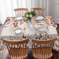 thumbnail image 3 of Orange Eucalyptus Leaves Table Cloth Waterproof Tablecloths, Botanical Fall Rustic Beige Tablecloth Dining Table Cover for Kitchen Party Tabletop Outdoor, Rectangle Tablecloth 60x84 Inch, 3 of 9