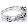thumbnail image 3 of JeenMata 0.30 ct Diamond Anniversary Ring - Vintage Style - Milgrain - Stackable Ring - 10K White Gold, 3 of 8