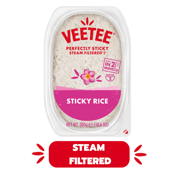VEETEE, Gluten Free, Sticky Rice, 10.6 oz, Tray, NO Artificial Flavors, Color and Preservatives