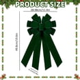 thumbnail image 3 of Clearance 1PC Large Velvet Christmas Bow, Dark Green Tree Topper Wreath Bow, Decorative Xmas Bow for Front Door Stair Fireplace Home Decor, 3 of 5
