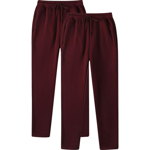 Male Hip Hop Pants Casual Solid Color Track Cuff Lace Up Workout Pants With Pocket 2 Pcs