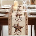 thumbnail image 3 of Table Runners 72 Inches Long Dress Scarves, Farmhouse Texas Star Brown Farmhouse Kitchen/Dining Table Runner, Coffee Tablerunners, Berry Vintage Wooden 14x72 Inch, 3 of 9