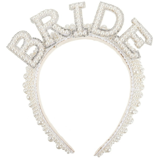 Tocado de novia para boda, diadema con diamantes de imitación, diadema con perlas, decoración para el cabello de novia