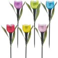 thumbnail image 1 of 6pcs Garden Tulip Flower Shape Led Solar Powered Lights Outdoor Yard Standing Decor, Multi-color, 1 of 4
