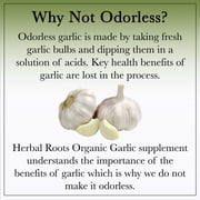Herbal Roots Organic Whole Bulb Garlic Pills, 600 mg, 60 Vegan Capsules