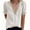 White, variant on YOUSNH Top Short Lace Solid Sleeve V Neck Fashion Color Casual Women T Shirt Women's Blouse Womens Tops Beige XXXL