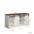 thumbnail image 2 of TV Stand Sliding Barn Door Modern & Farmhouse Wood Entertainment Center, Storage Cabinet Table Living Room with Adjustable Shelves for TVs Up to 65", Distressed White & Rustic, 2 of 7