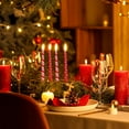 thumbnail image 4 of Ensemble de 12 Bougies de Noël Effilées 10 Pouces de Haut Non Parfumées Bougeoirs de Noël Rayures Bonbons Bougeoirs Rouges pour Décorations de Table de Vacances d'Hiver, 4 of 6