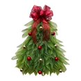 thumbnail image 3 of Adorno colgante de corona de de Navidad para puerta de entrada, suministros para fiestas, decoración de fiestas, guirnalda navideña artificial Con lazo rojo, 3 of 8