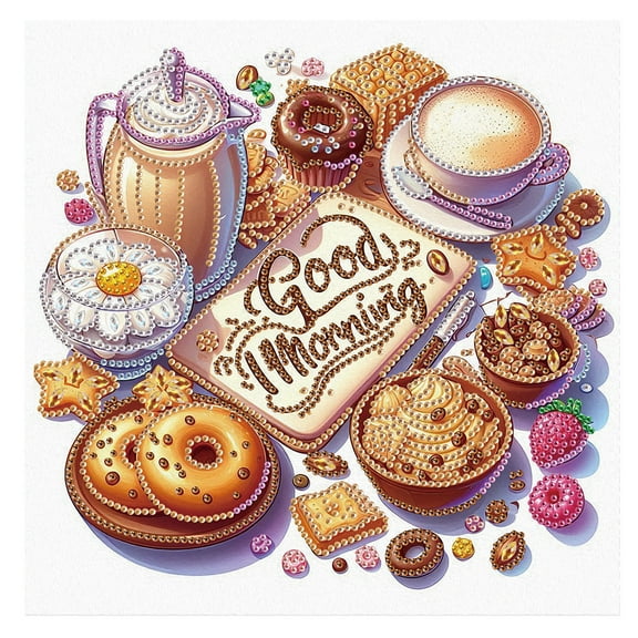 5D DIY Diamond Painting Kit Delicious Afternoon Tea Special Shapes Creative Diamond Artwork Suitable for Home and Office Decor, Festive Gifts