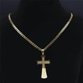 thumbnail image 4 of Fashion 14K Yellow Gold Cross Choker Necklace for Women/Men Golden Color Necklace Pendant Jewelry collar cruz, 4 of 6