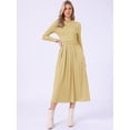 thumbnail image 4 of DARING DIVA Women's Long Sleeve Maxi Casual Formal Spring A-Line Dress L Yellow, 4 of 6
