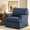 Dark Blue, variant on Carolayne 360°Swivel Armchair Set of 2, Upholstered Chenille Chair with Plump Back Pillow for Living Room, Cozy Small Spaces Sofa Chair Bedroom Seat, Linen Beige Color