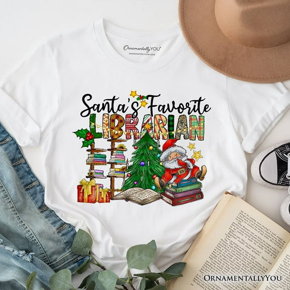 Santa’s Favorite Librarian T-Shirt, Merry Christmas Tee