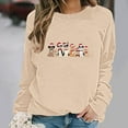 thumbnail image 6 of Women's Crewneck Sweatshirt Holiday, Vacation Graphic Tees Tops Fall Fashion Long Sleeve Pullover Beige-2 M, 6 of 6