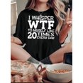 thumbnail image 1 of Camiseta con estampado de letras divertidas para mujer: cuello redondo informal, manga corta, algodón elástico, lavable a máquina. Perfecta para verano y uso diario. Top deportivo informal., 1 of 6