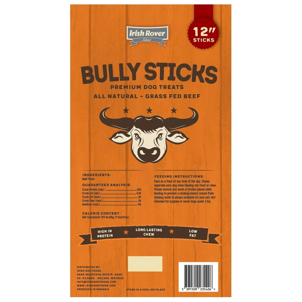 Irish Rover Beef Bully Sticks 12 Inch (16 Ounce)