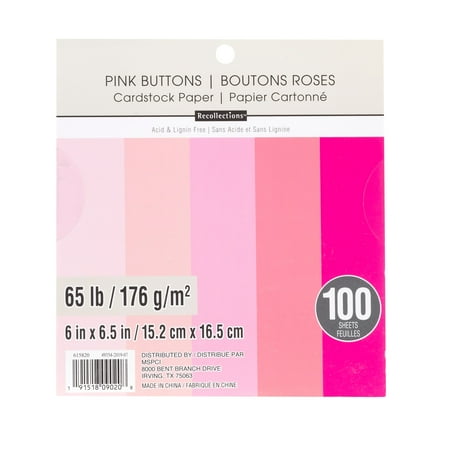 UPC: 0191518090208 | Pink Buttons 6  x 6.5  Cardstock Paper by Recollections™  100 Sheets