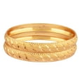 thumbnail image 6 of Efulgenz Indian Bridal Bangle Set Gold Tone Plain Glossy Engraved Bracelet Bangle Jewelry for Women (4 Pcs) Size 2.8, 6 of 6