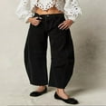 thumbnail image 2 of QJUHUNG Women  Loose Jeans Solid Color Mid-Rise Barrel Denim Pants, 2 of 5