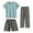 F266-Blue, variant on FYDUU Children's Clothing Sets Girls Boys Summer Pajamas Loungewear Short Sleeve Tee Shirts Shorts And Pants Three Piece Outfit For Kids Home Wear,3-4 Years