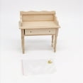 thumbnail image 3 of Desk Table Furniture Wooden Set Miniature Dollhouse for 1:12 Model Garage Kits, 3 of 6