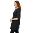 thumbnail image 3 of Woman Within Plus Size Perfect Roll-Tab-Sleeve Notch-Neck Tunic, 3 of 3