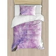 thumbnail image 3 of Flower Queen Size Duvet Cover Set, Dreamy Tree Body View with Cloudy Details Love and Affection Valentines Inspired Motif, Decorative 3 Piece Bedding Set with 2 Pillow Shams, Purple, by Ambesonne, 3 of 3