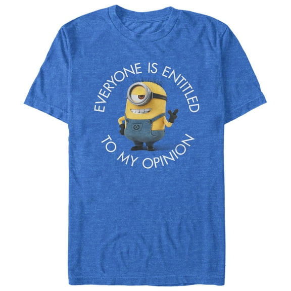 Men's Despicable Me Minion My Opinion Graphic Tee Royal Blue Heather Large